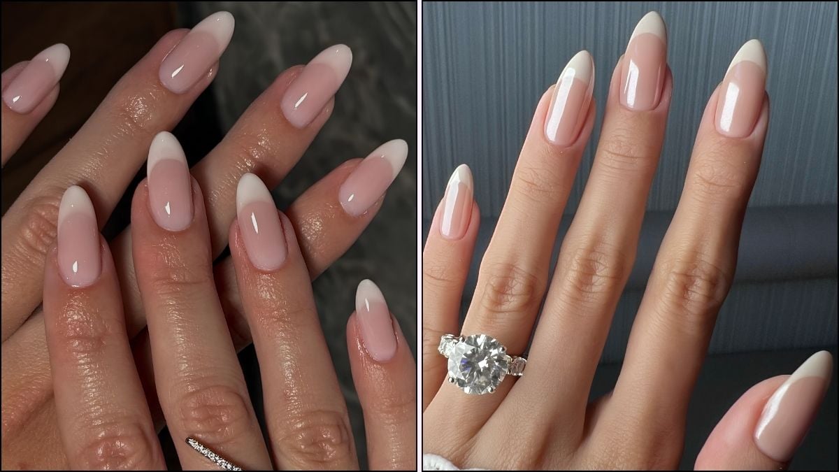 Vanilla French tip manicures