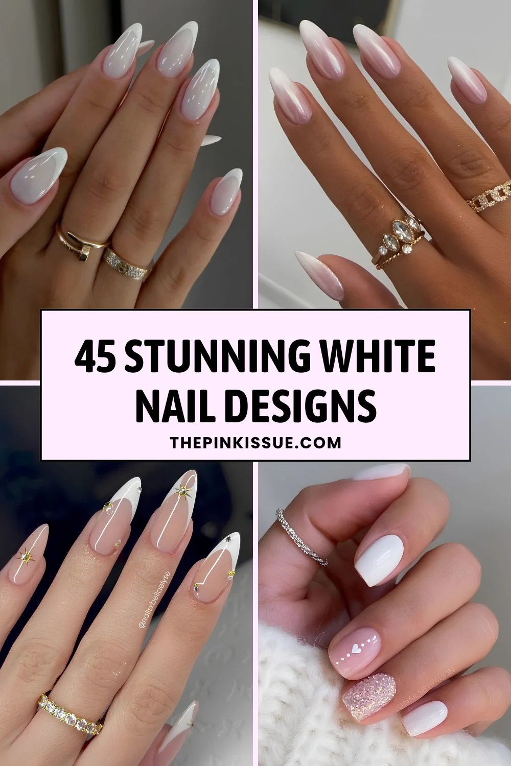 White nail designs Pinterest