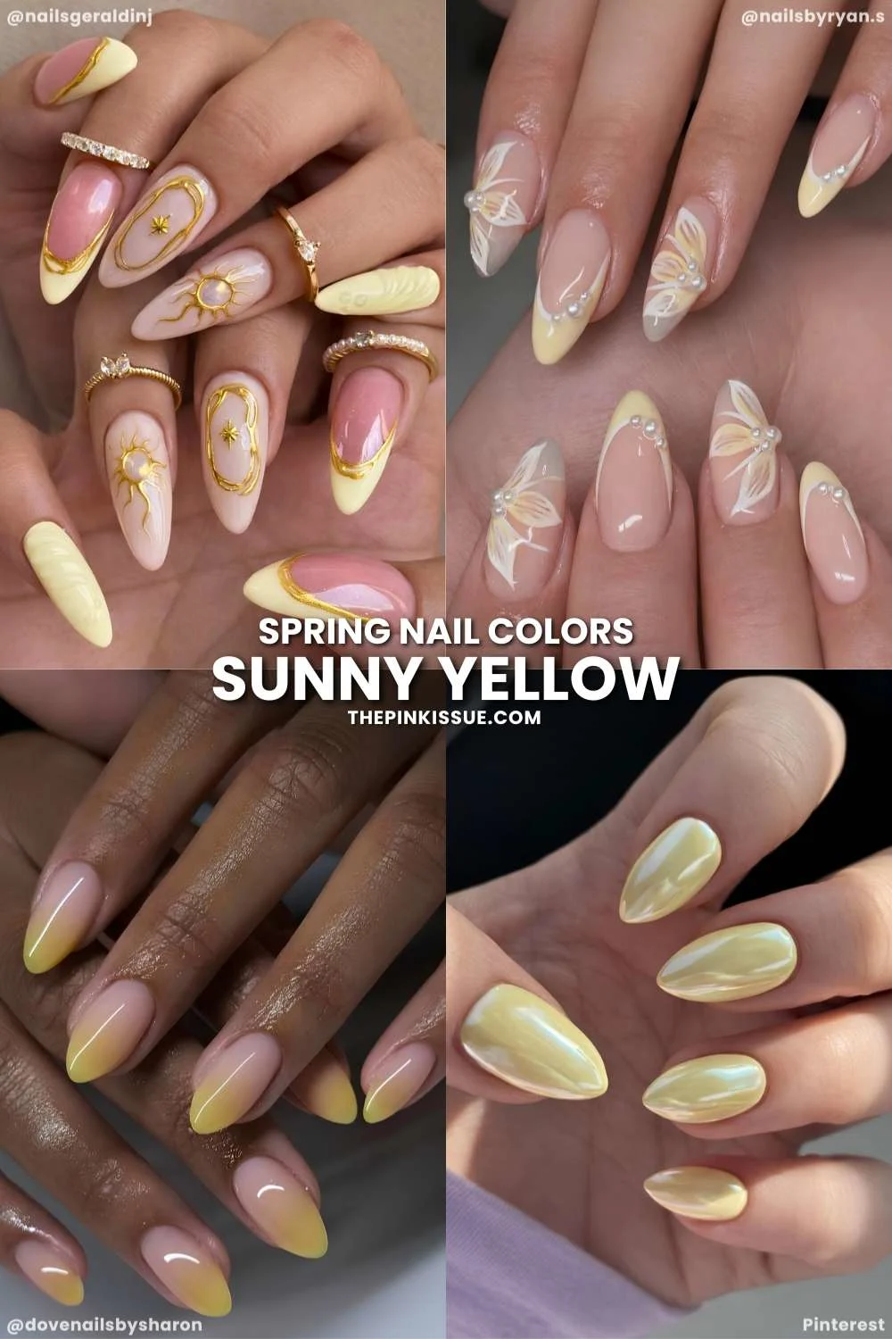 Yellow spring nail ideas