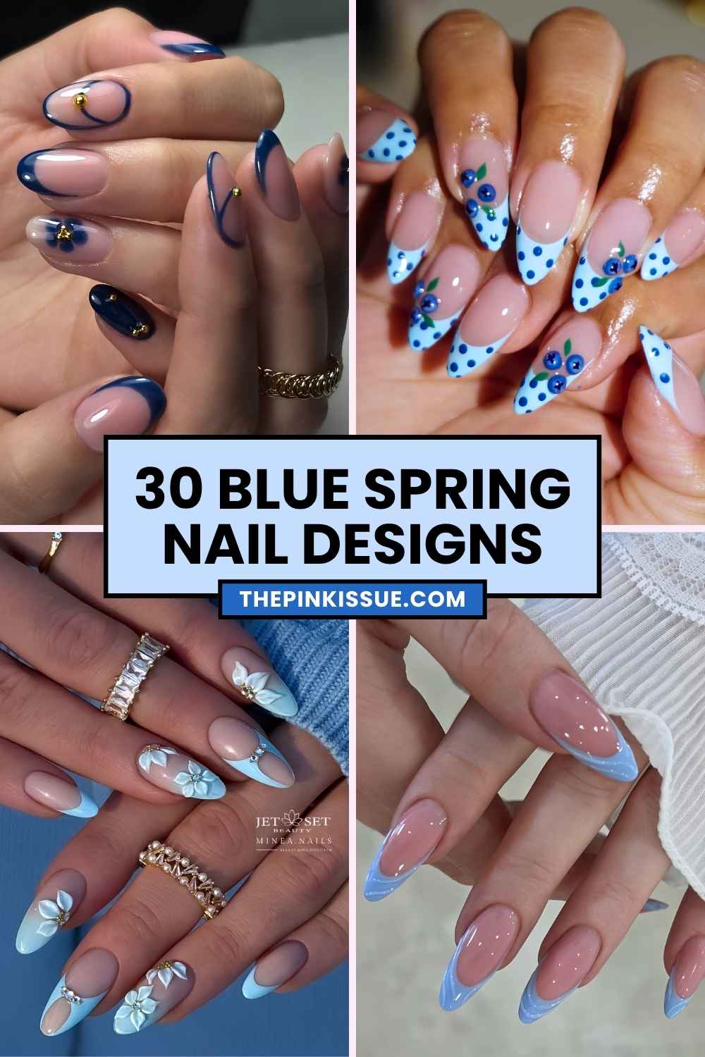 Blue spring nail inspo Pinterest