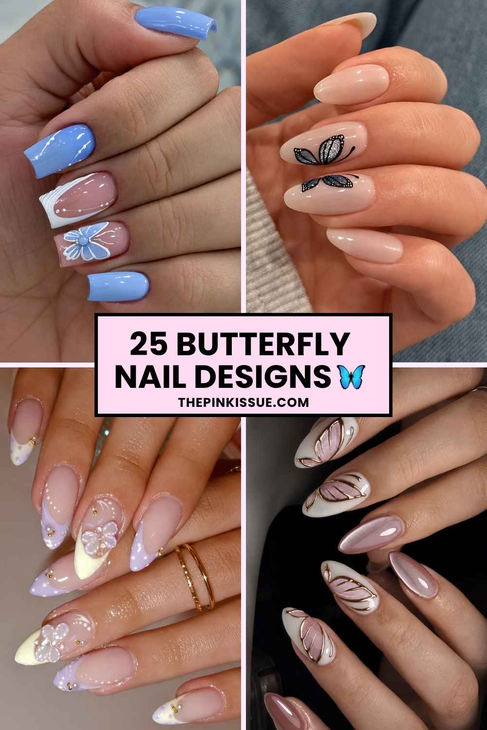 Butterfly nail art Pinterest