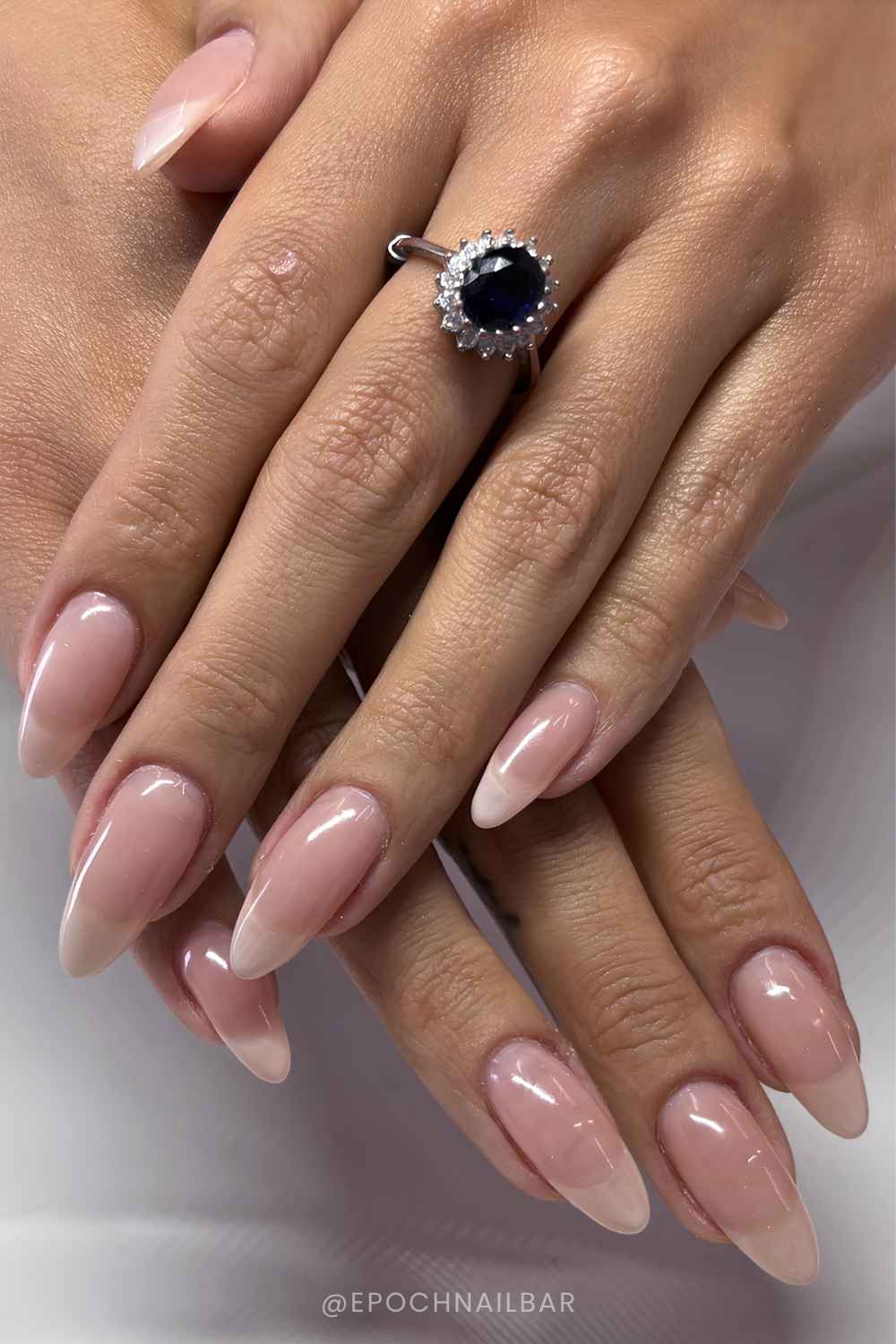 Classy neutral foggy French mani