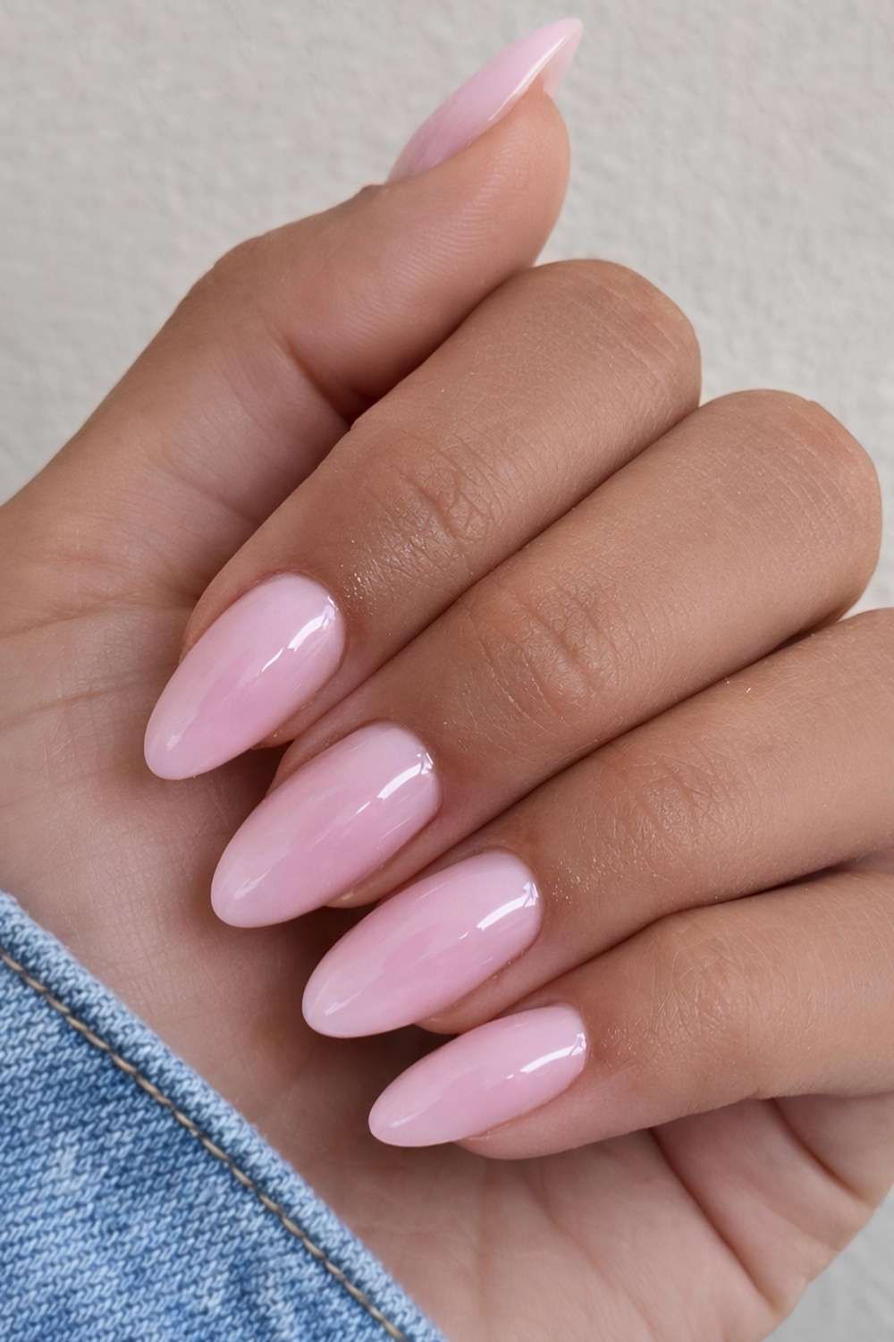 Clean pink manicure