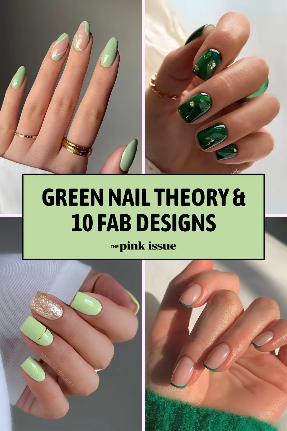 Green nails theory Pinterest