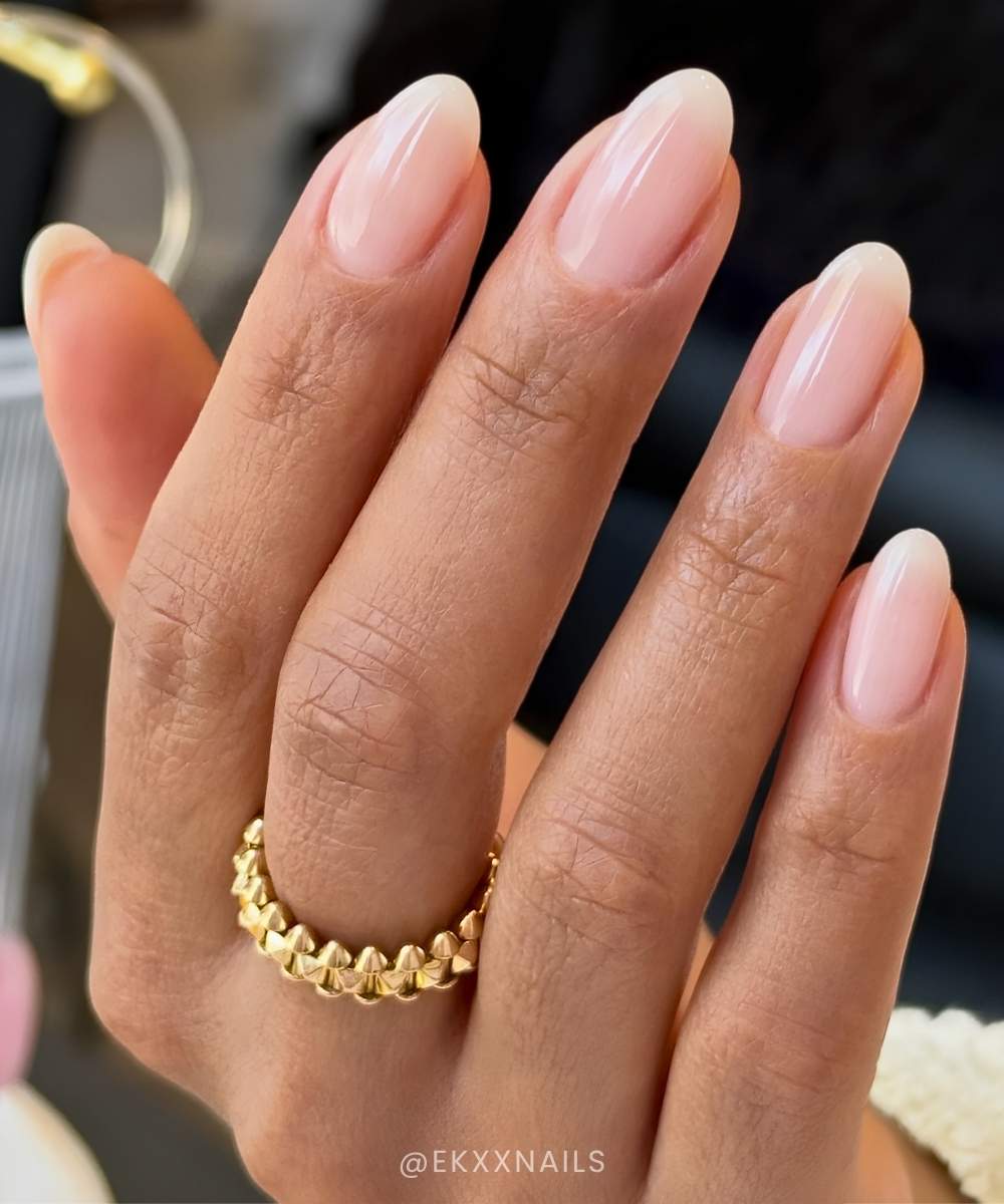 Milky elegant muted French nails