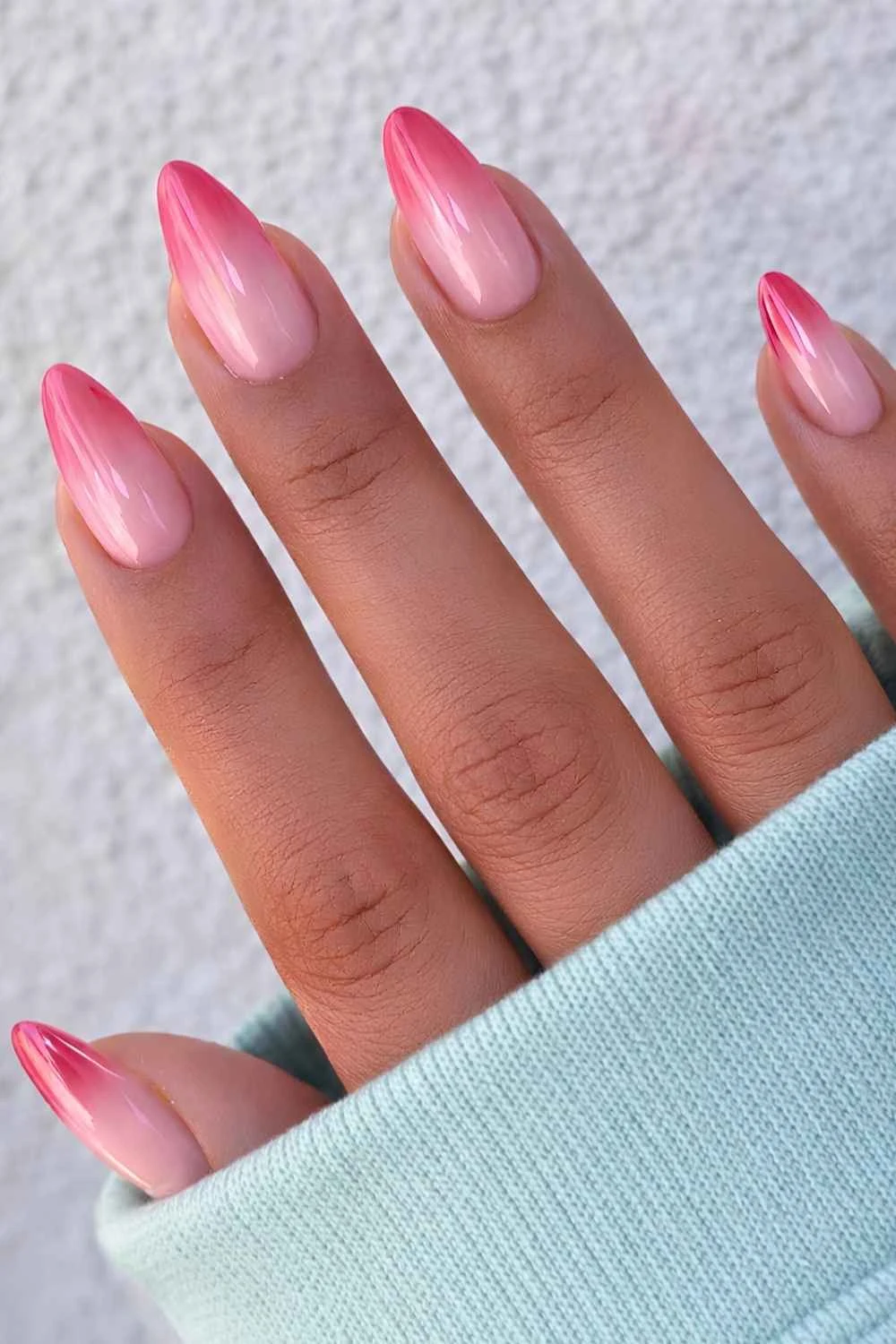 Ombre manicure in two shades of pink