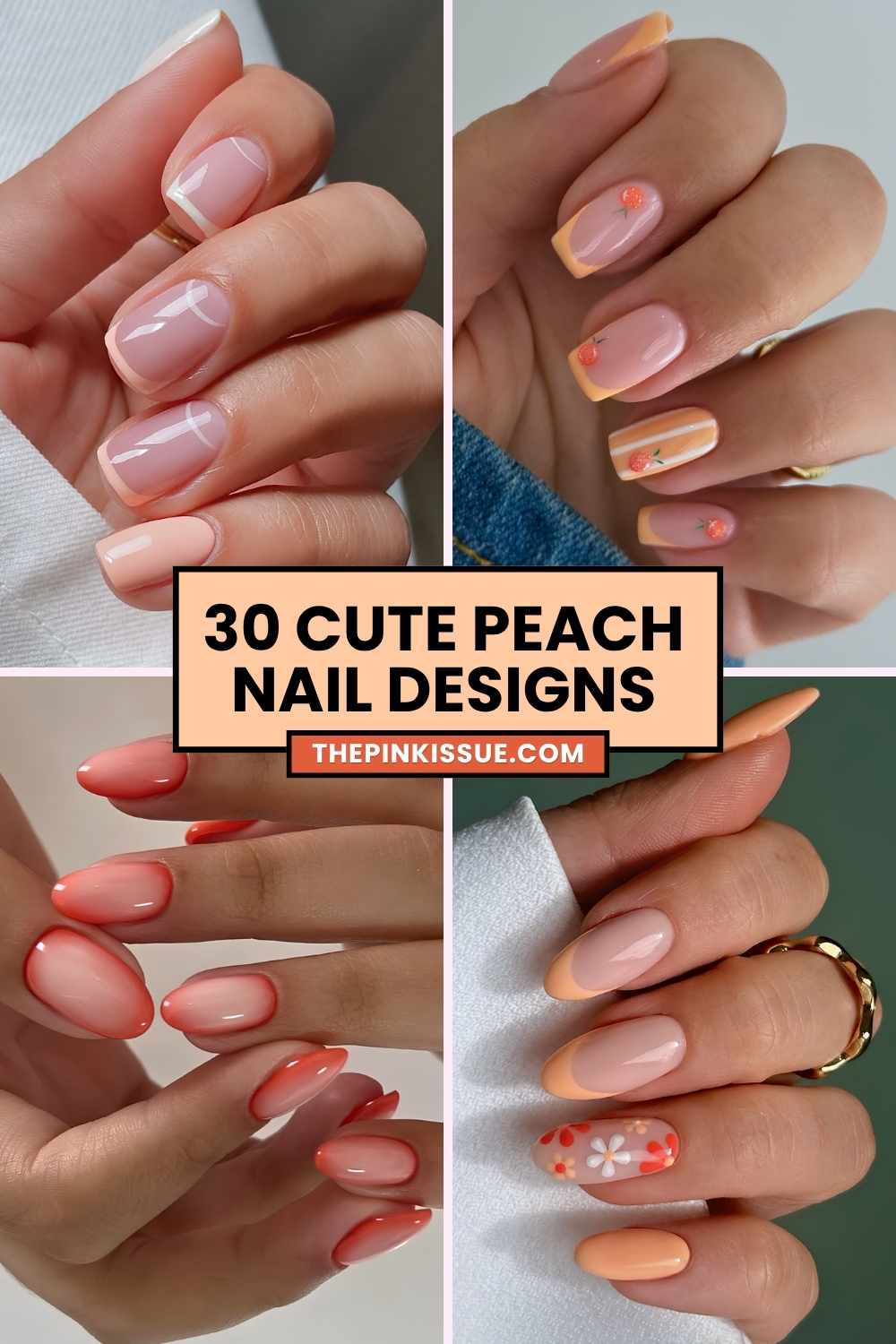 Peach nail inspo Pinterest
