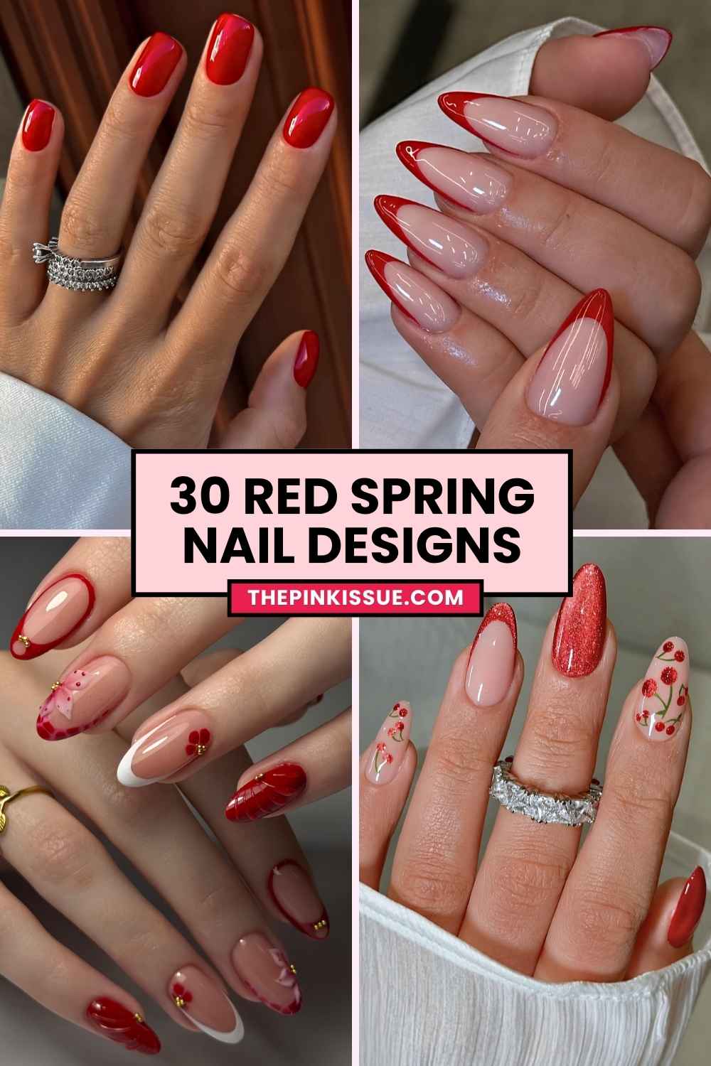 Red spring nail inspo