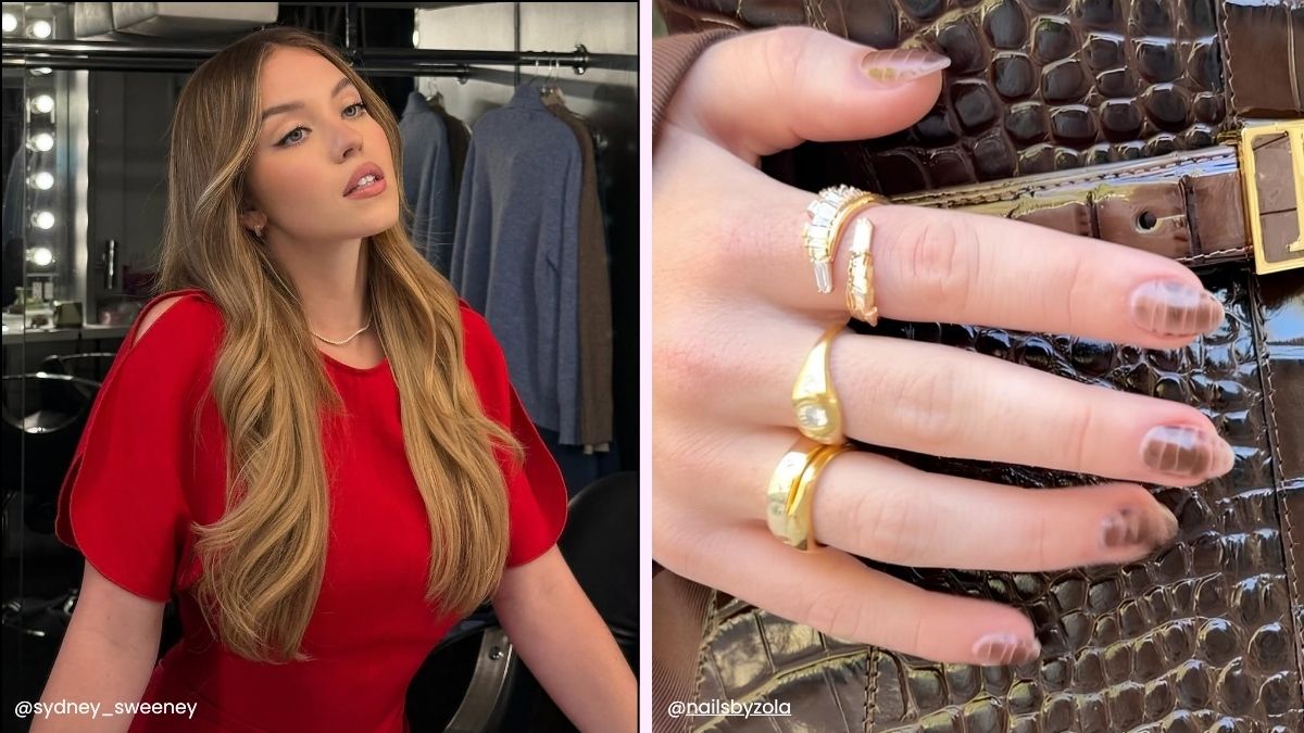 Sydney Sweeney brown croc nails