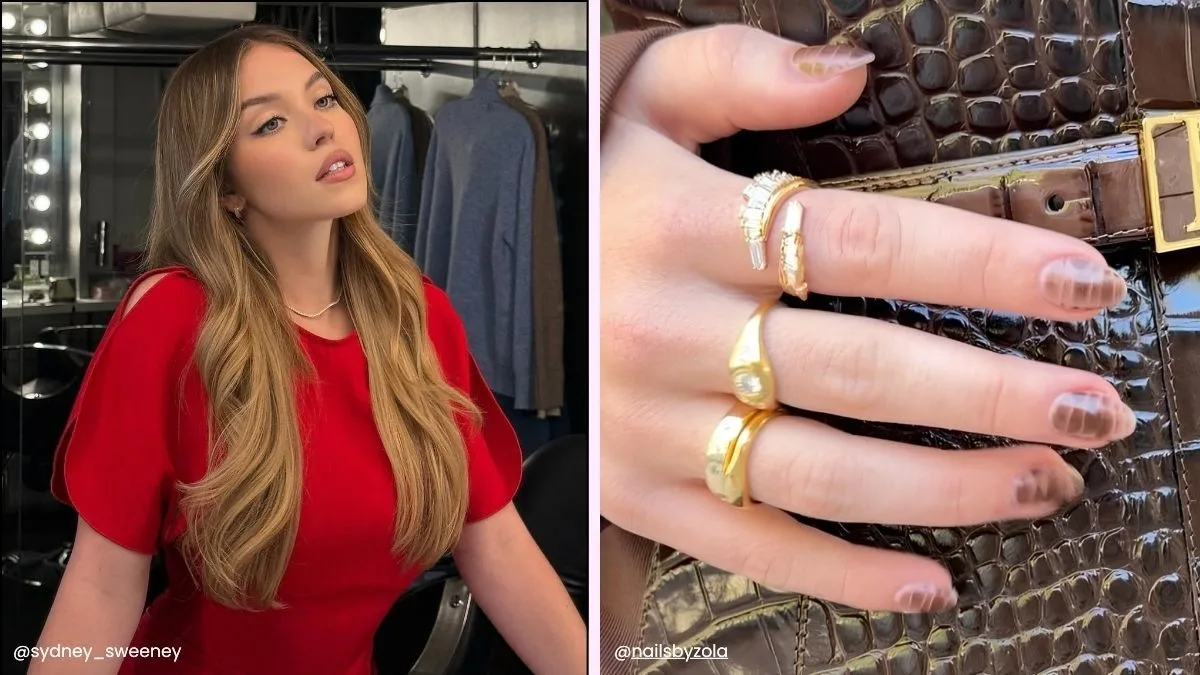 Sydney Sweeney brown croc nails