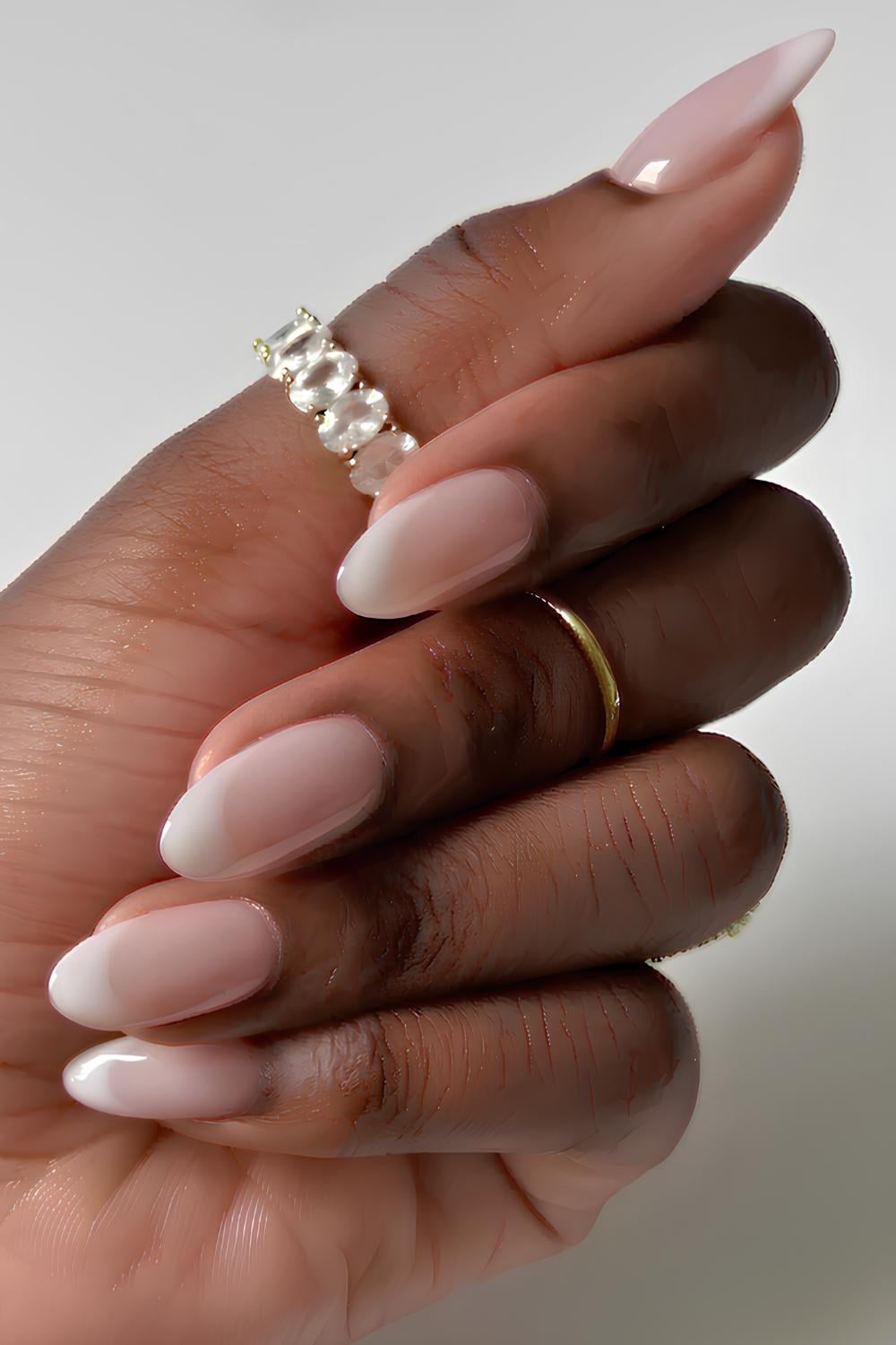 White cloudy French tip manicure
