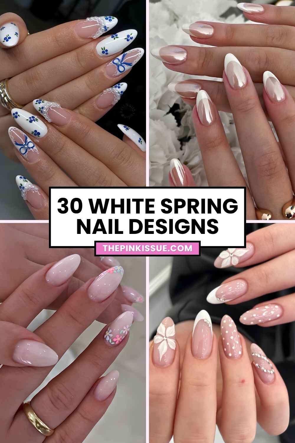 White spring nail inspo Pinterest