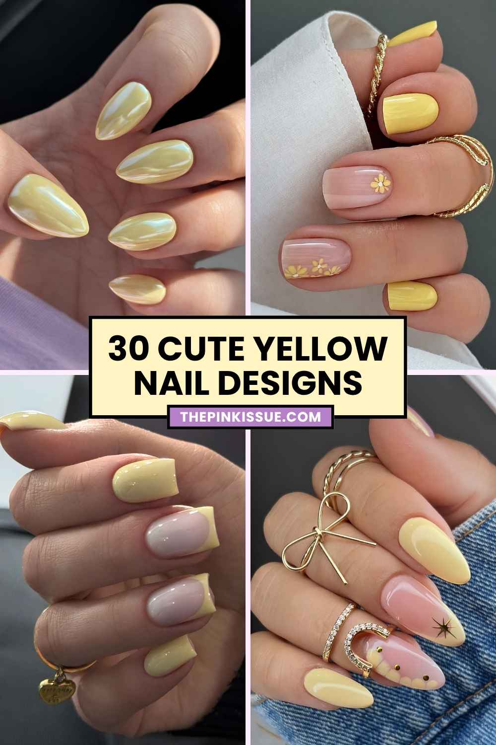 Yellow nail design inspo Pinterest