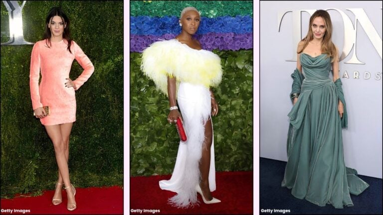 A collage of best Tony Awards red carpet looks ever