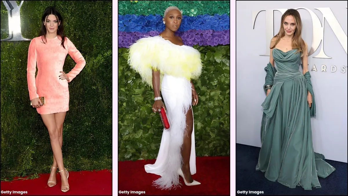 A collage of best Tony Awards red carpet looks ever
