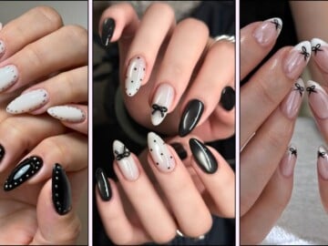 Black and white nails