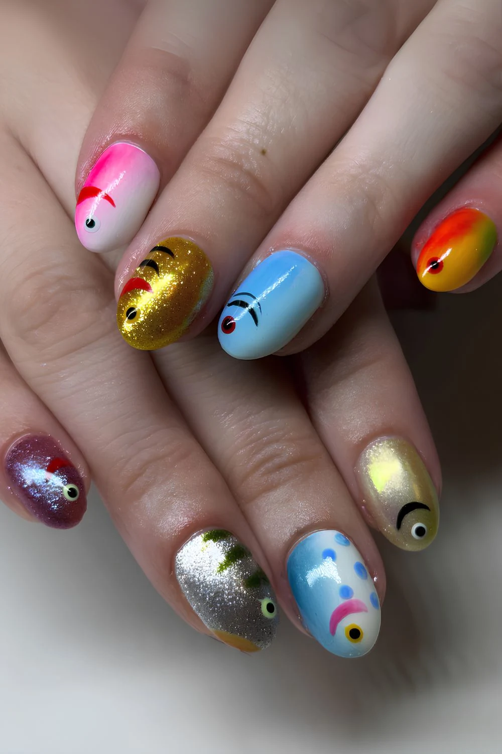 Colorful fish nails