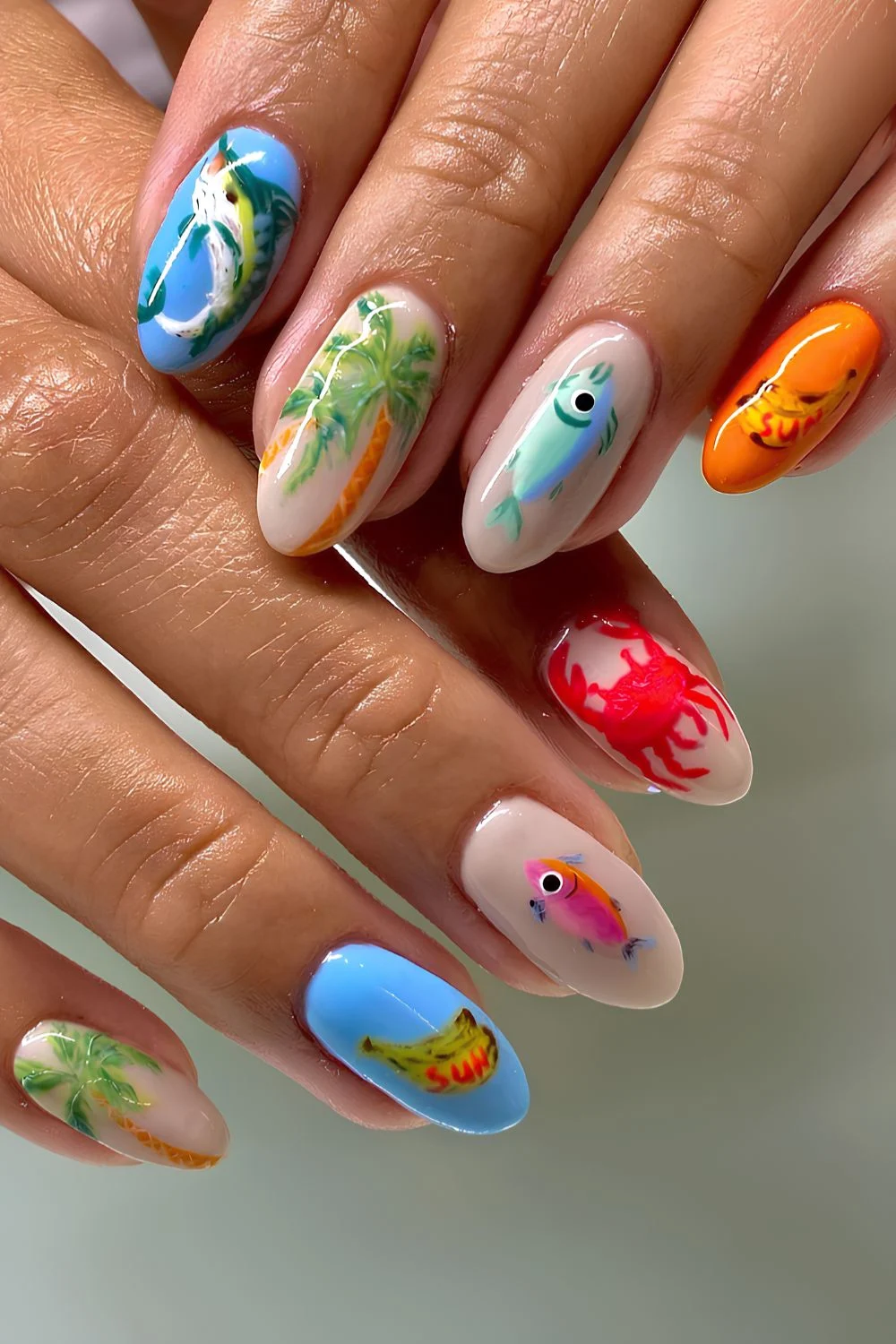 Colorful fisherman-core nails