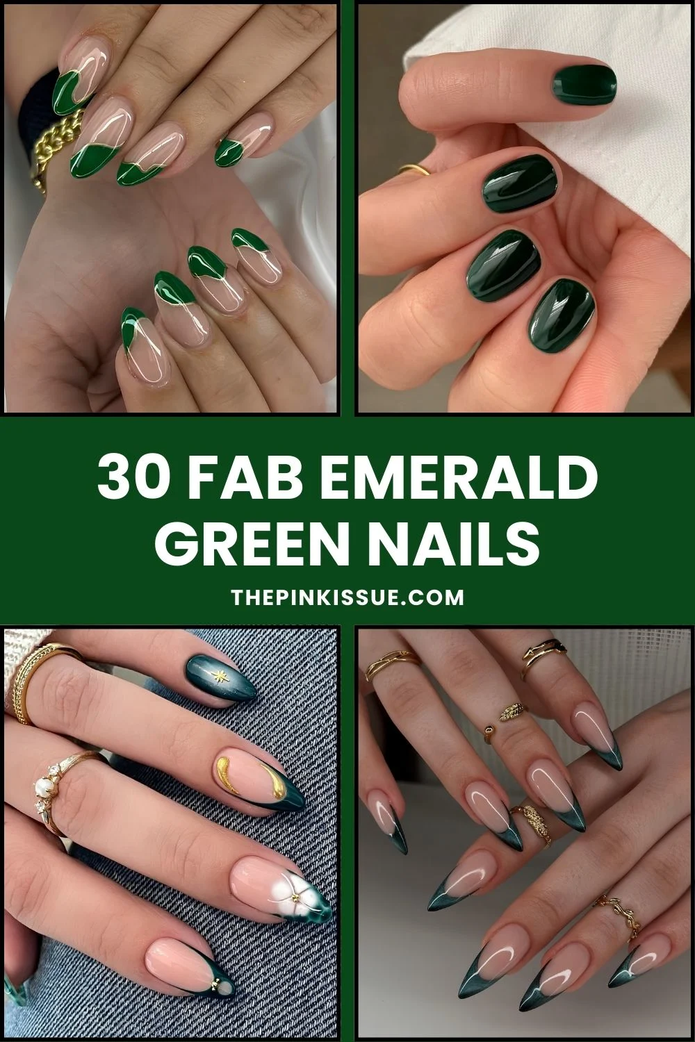 Emerald green nails Pinterest