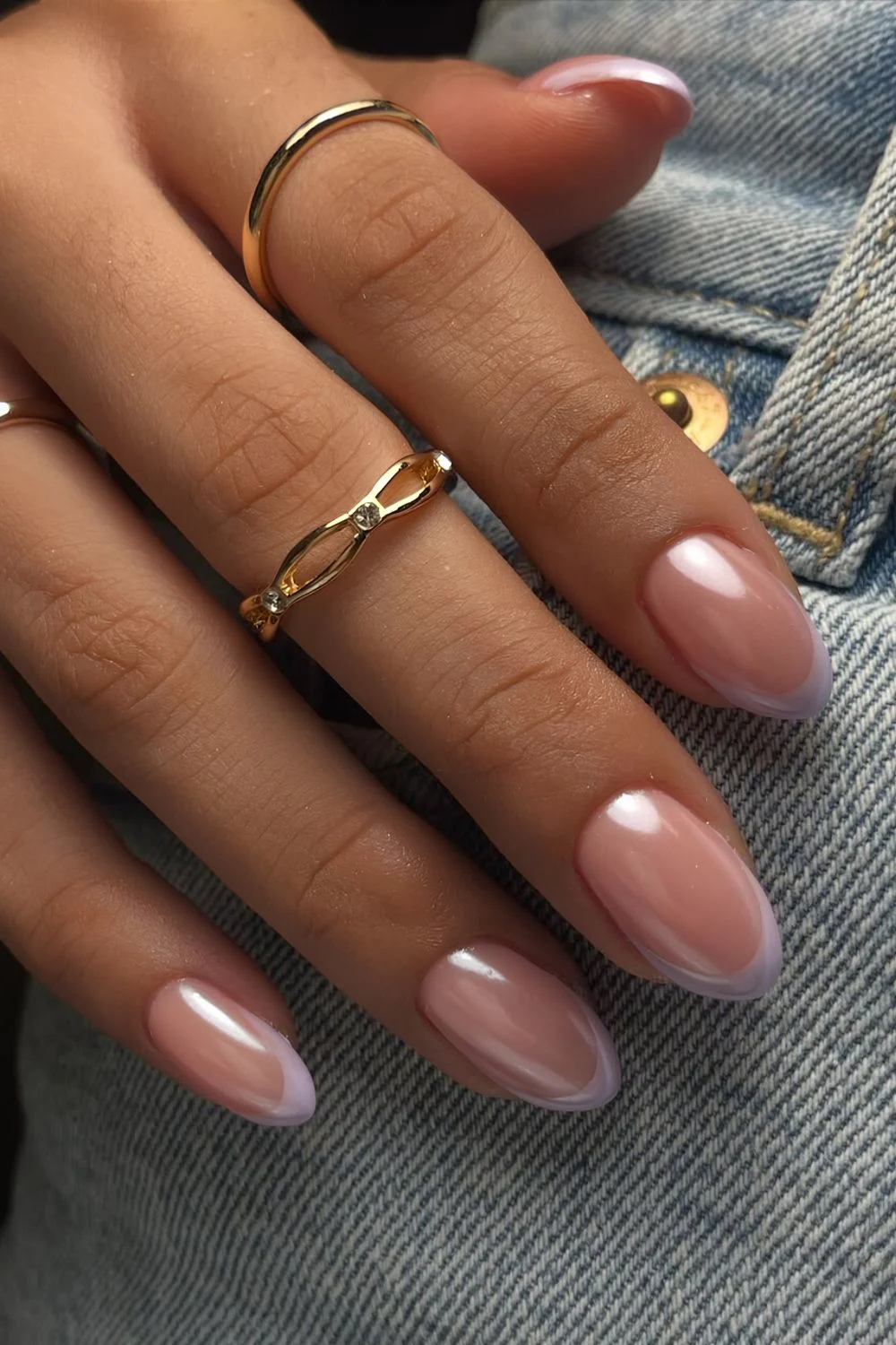 Glazed lavender French nails