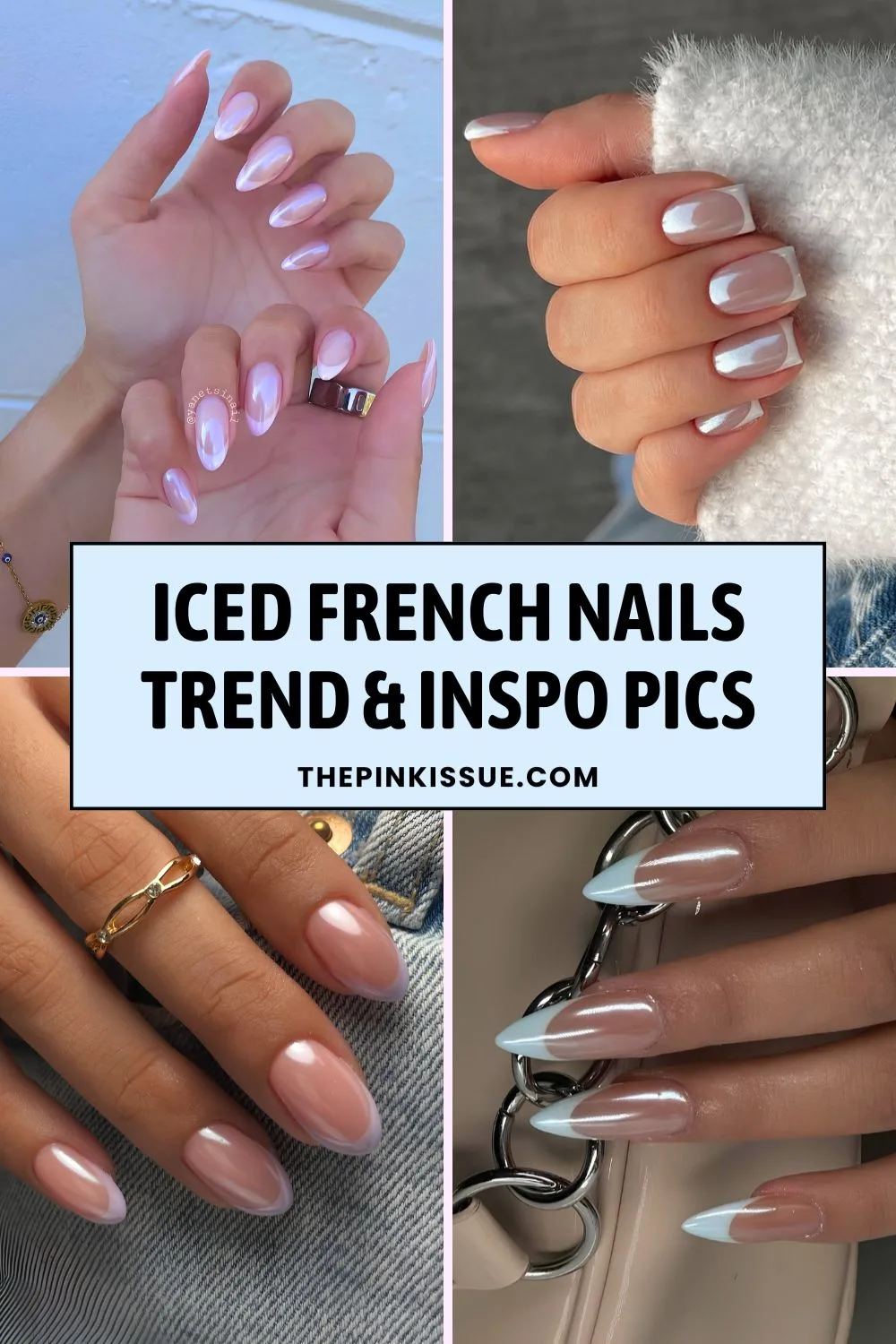 Iced French nails trend Pinterest