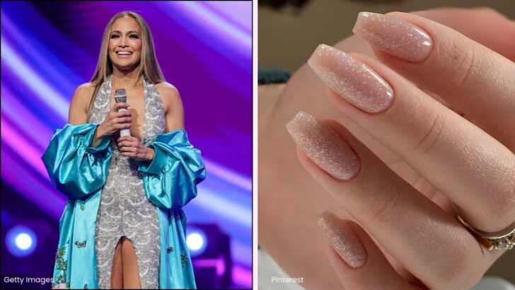 JLo Just Set a New Nail Standard With Her AMAs Gold Glitter Mani