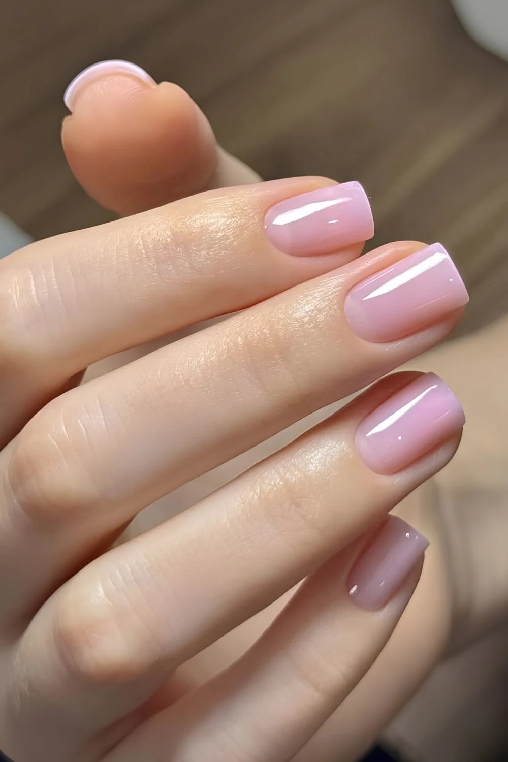 Light pink jelly mani