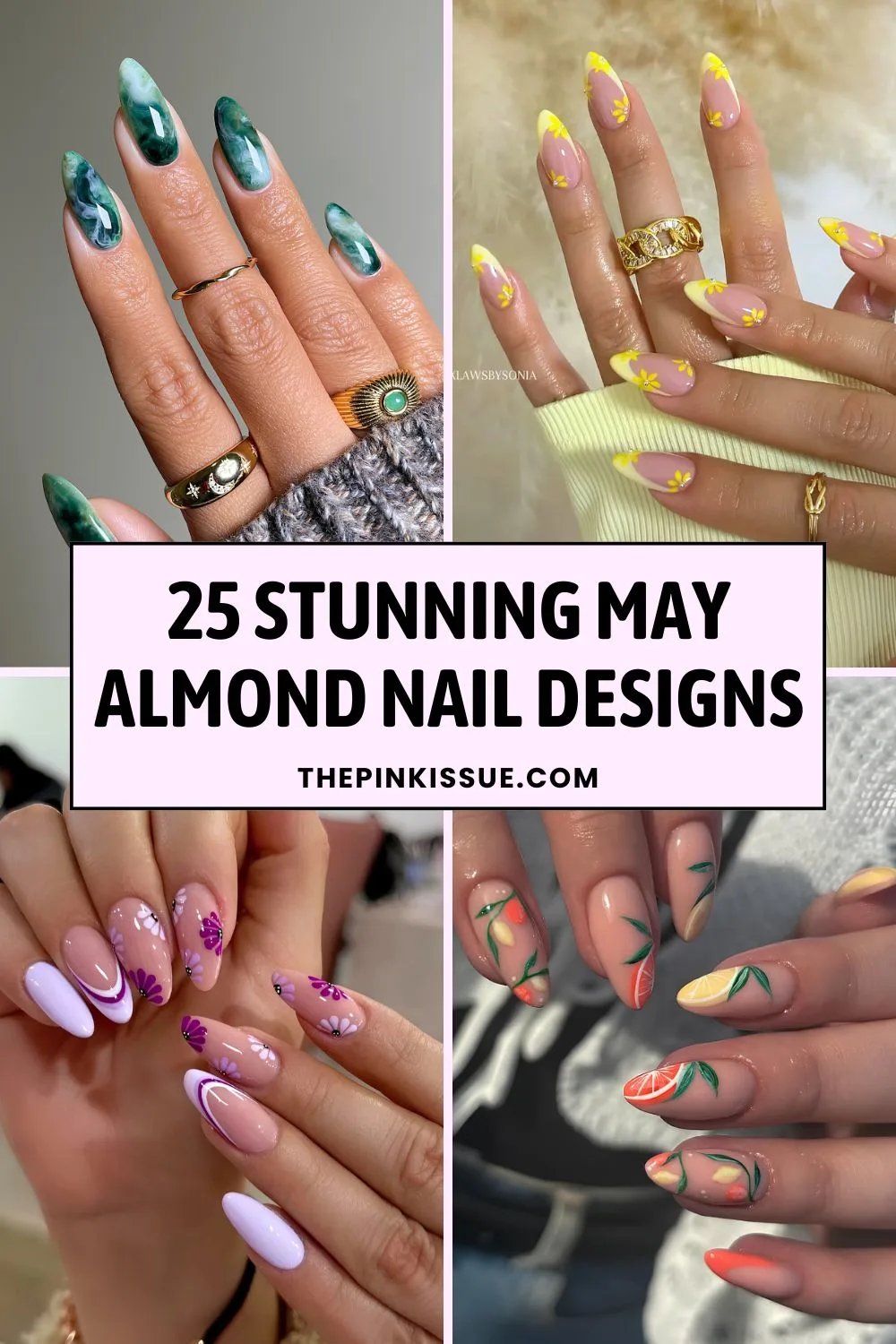 May amond nail designs Pinterest