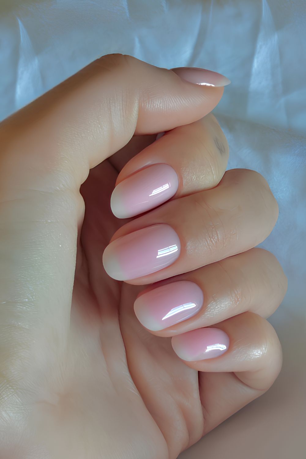 Milky pink and white ice cream nails