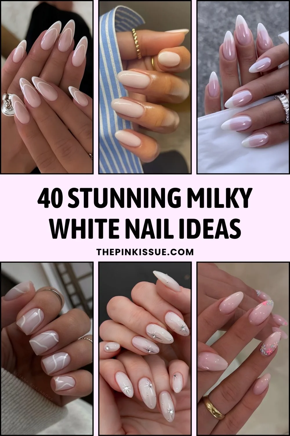 Milky white nails Pinterest