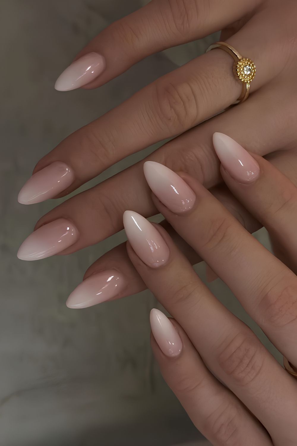 Milky white ombre manicure