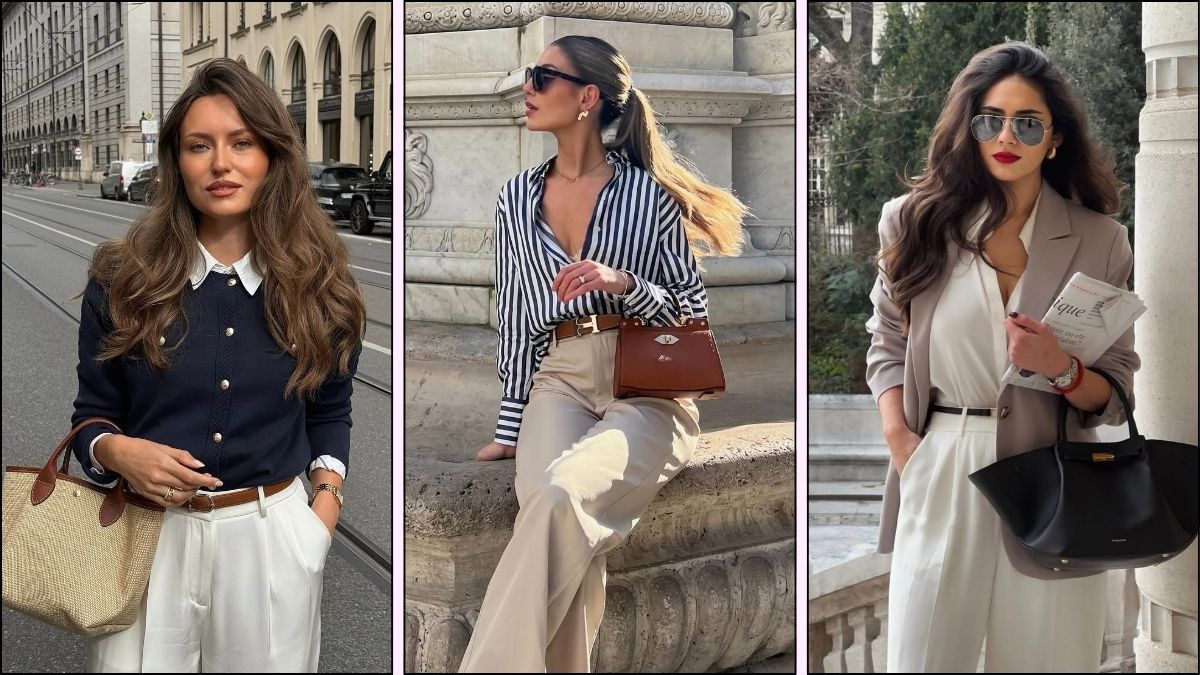 A collage of old money spring outfits