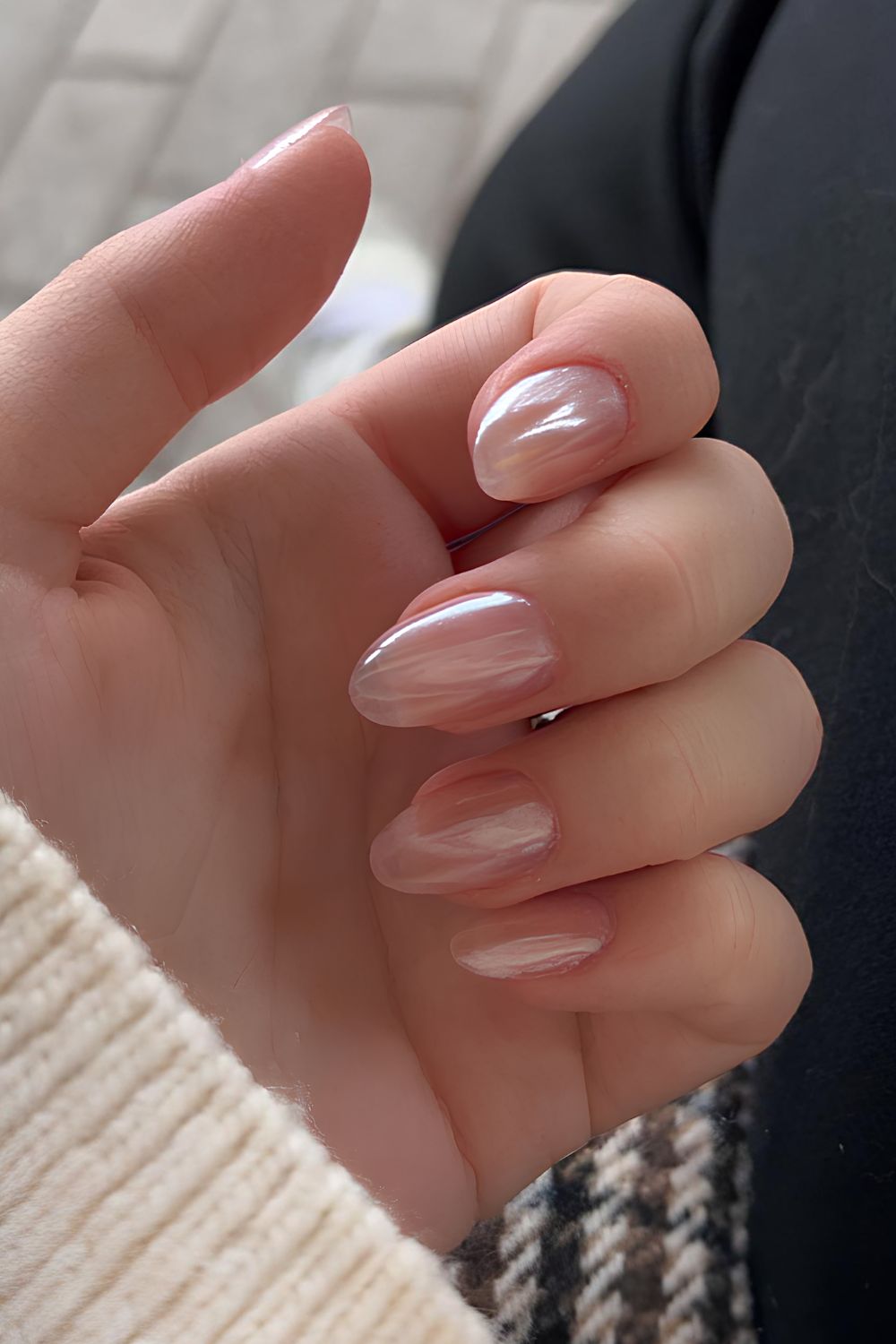 Oval shaped clear glass nails