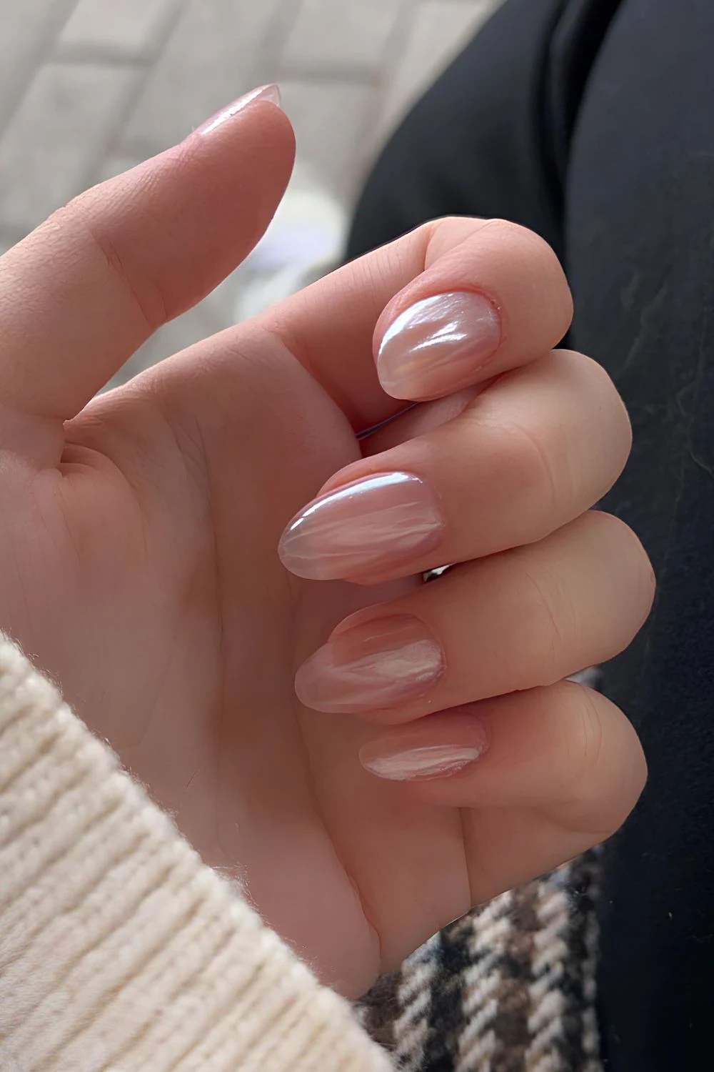 Oval shaped clear glass nails