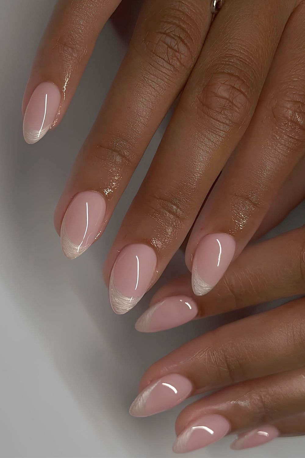 Pearly white French mani