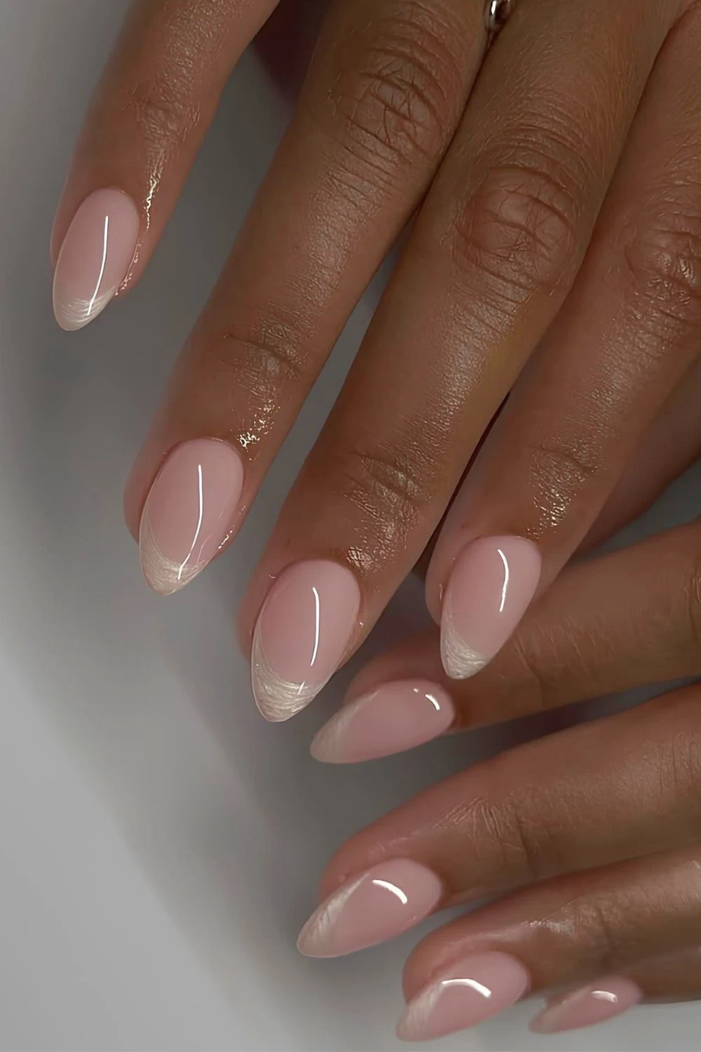 Pearly white French mani