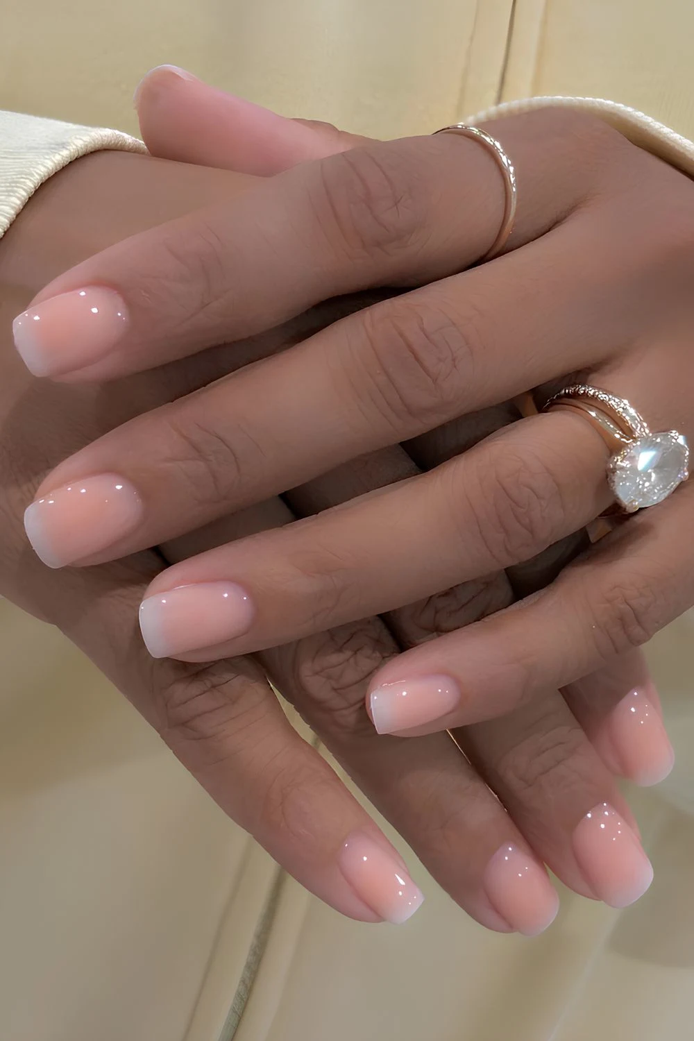 Pink and white Frombre nails