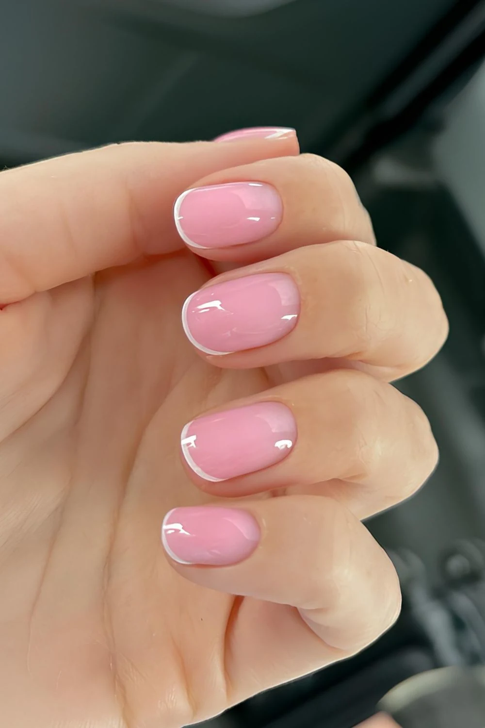 Pink based micro French mani