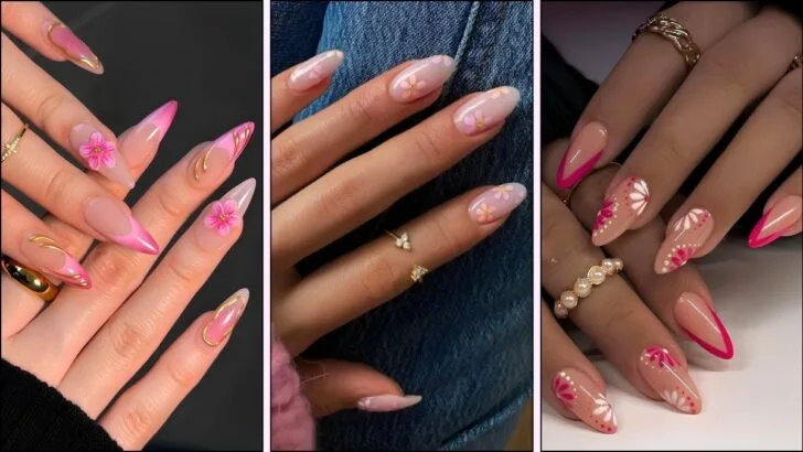 Trending Now: 40+ Pink Floral Nails You&rsquo;ll Love