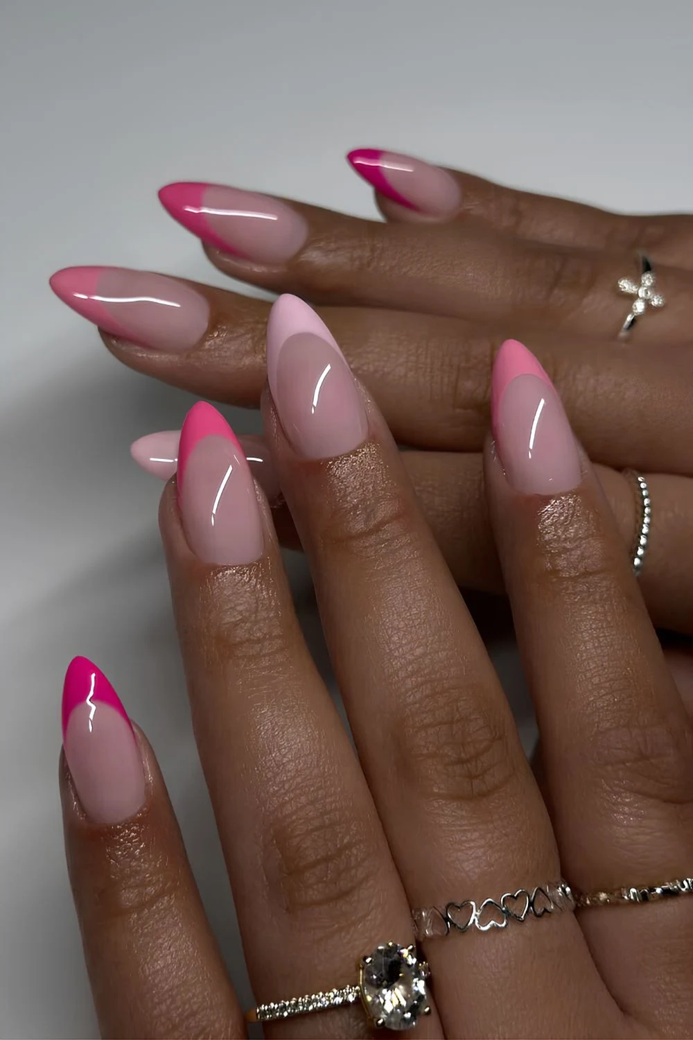 Pink gradient French manicure