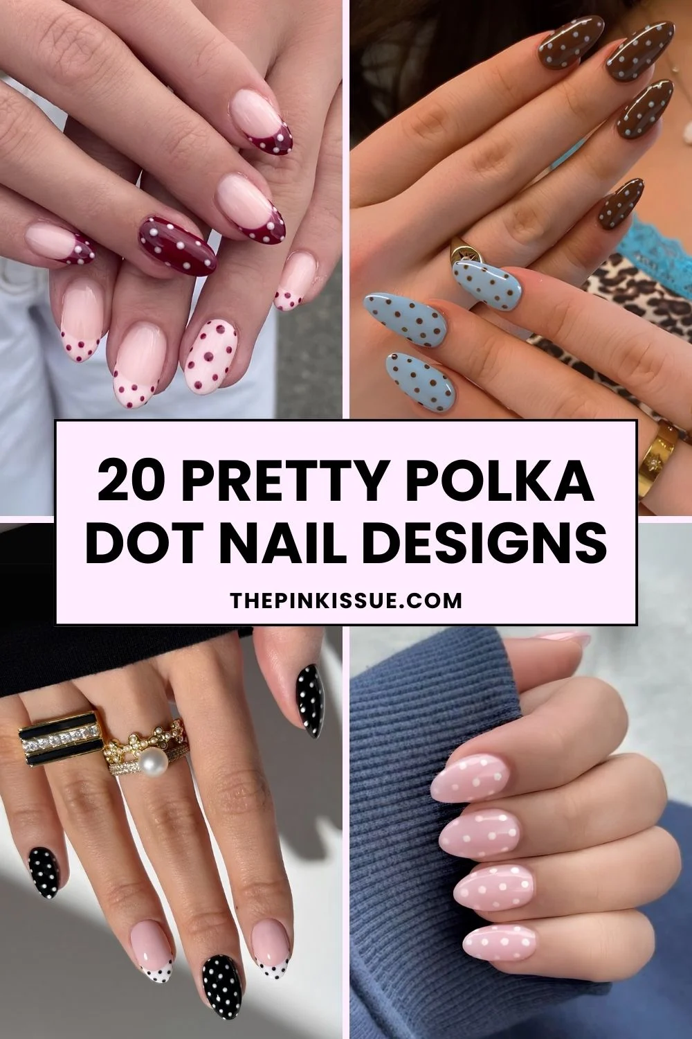 Polka dot nail designs Pinterest
