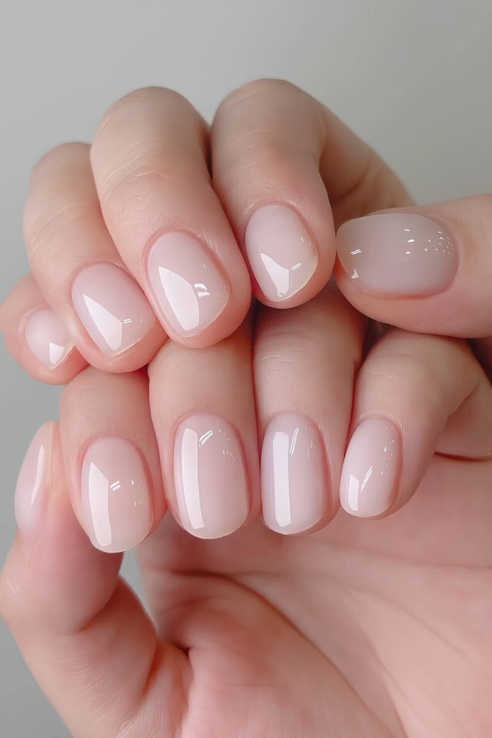 Sheer milky white manicure