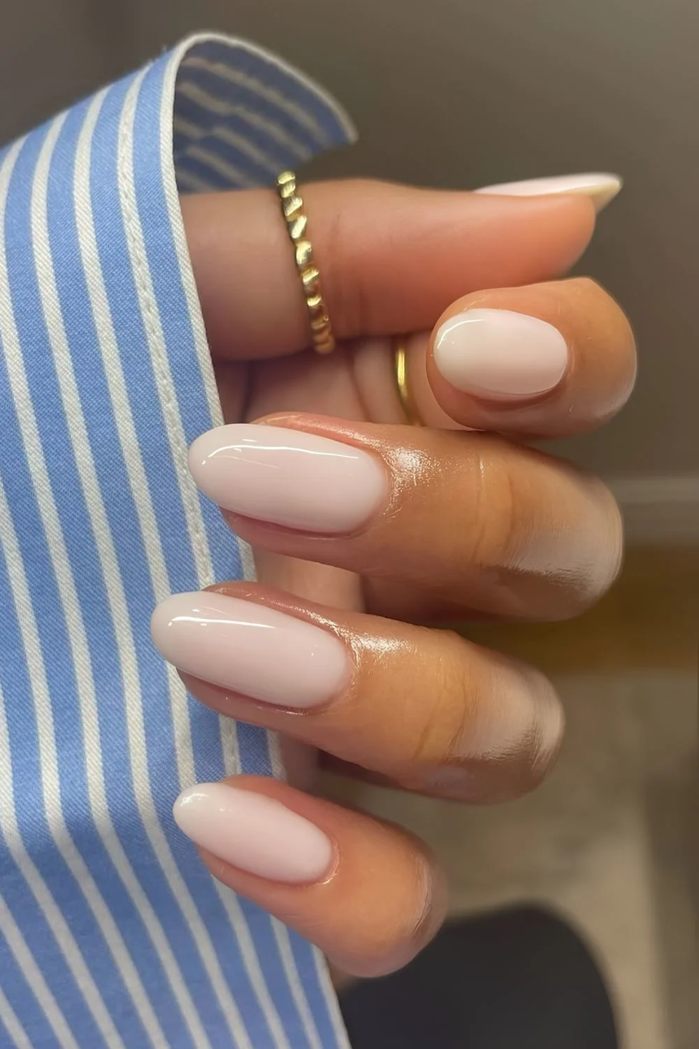 Sheer milky white nails