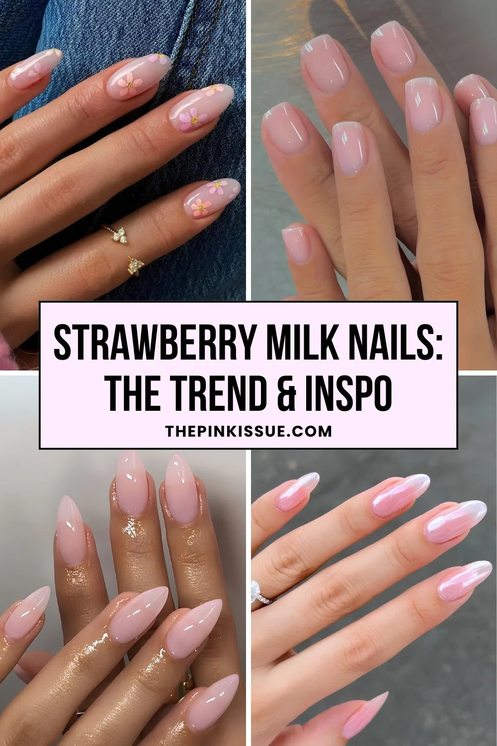 Strawberry milk nails Pinterest