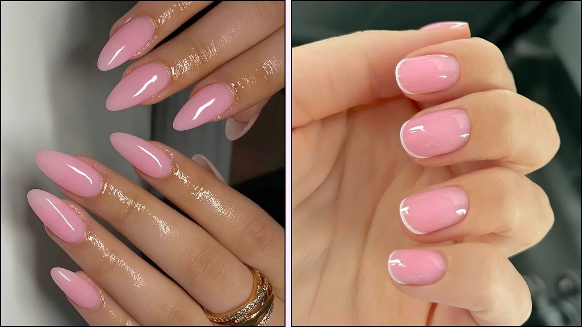 A collage of trendy sweetpea nail designs