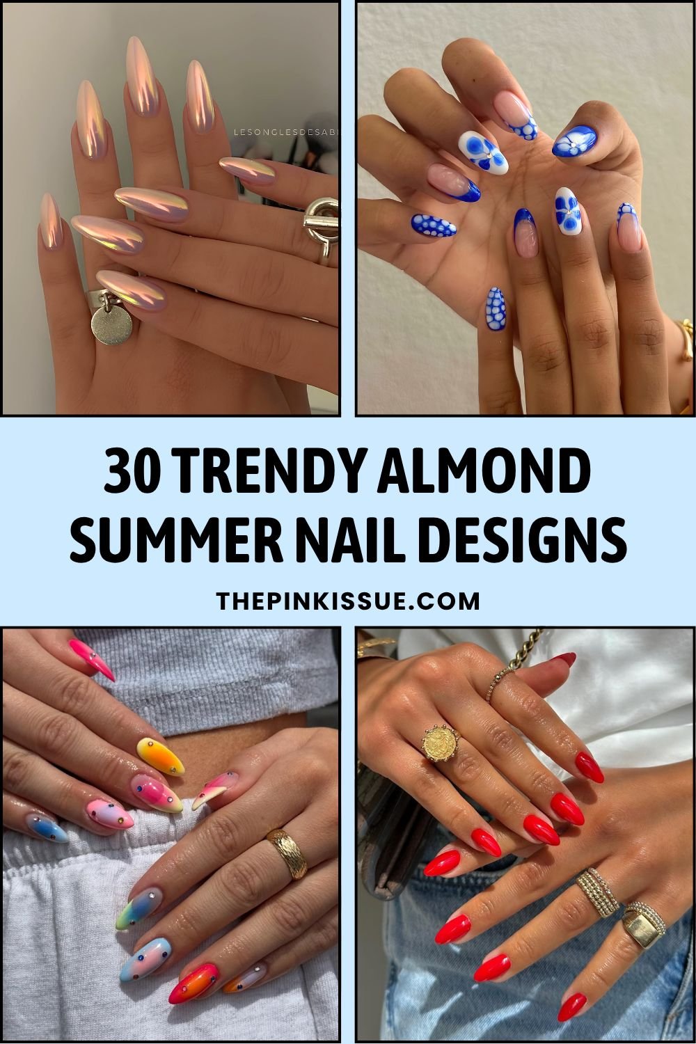 Almond summer nails Pinterest
