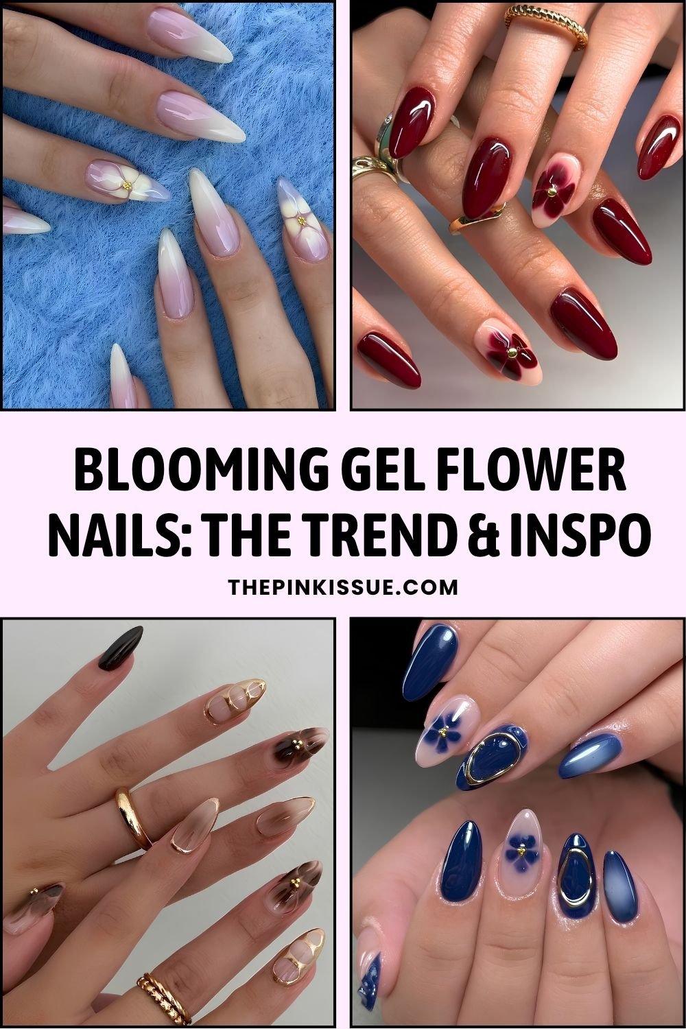 Blooming gel flower nails Pinterest