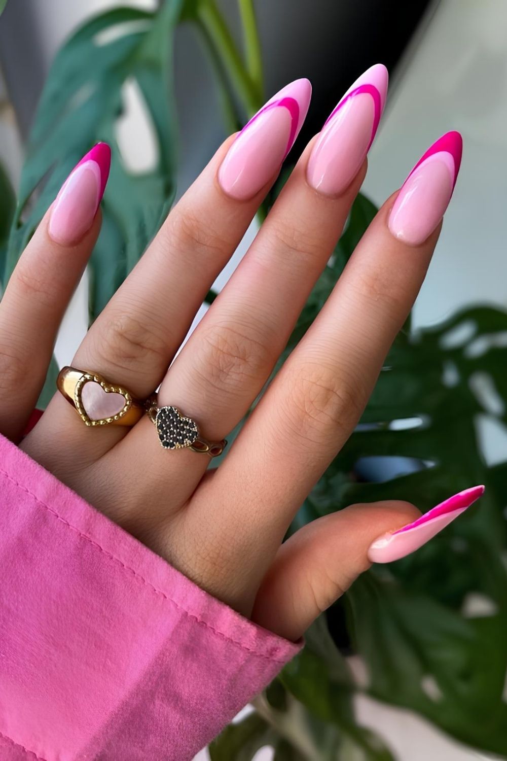 Double pink French mani