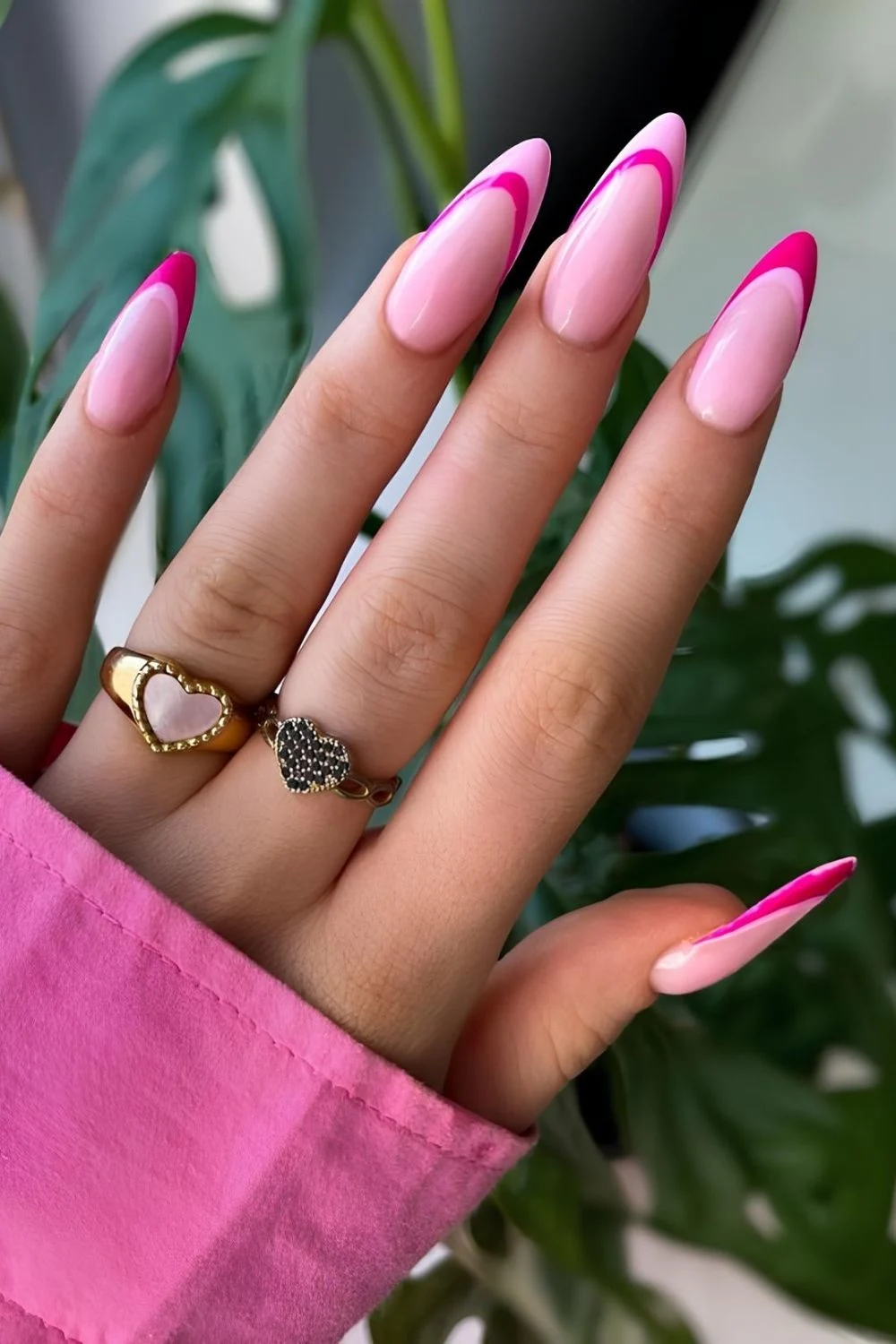 Double pink French mani