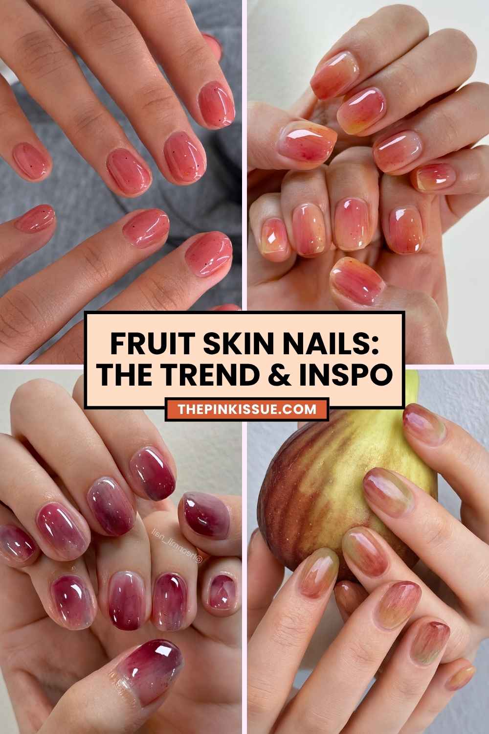 Fruit peel nail inspo Pinterest